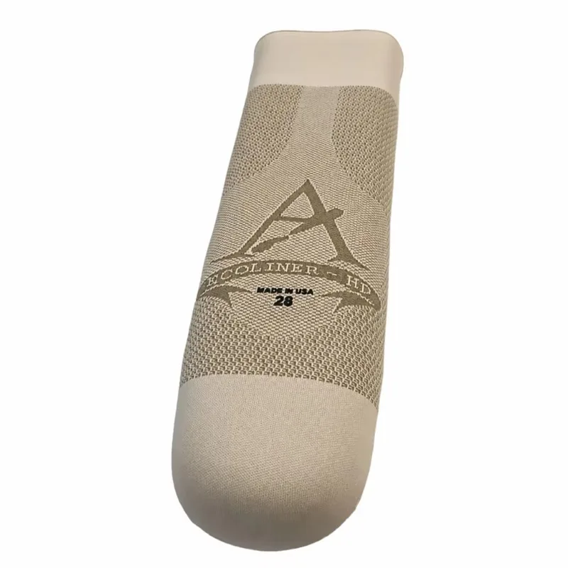 Skin-Tone Textile-Sheathed Silicone Prosthetic Leg Liner for Prosthetic Socket Interface Fitting