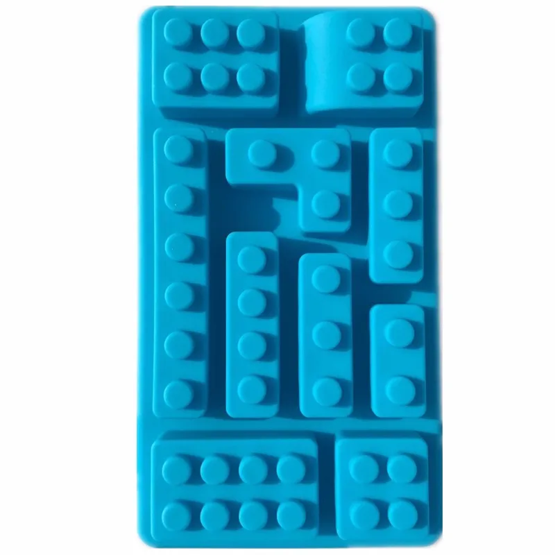 DIY Silicone Building Blocks Robot Cake Molds Chocolate Jelly Block Bakeware Molds Ice Candy Kitchen Baking Supply