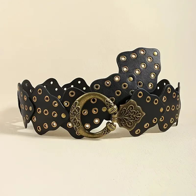 A Unisex Vintage Punk Western Cowboy Style Belt, Perfect for Matching Skirts and Jeans, Fashionable and Versatile