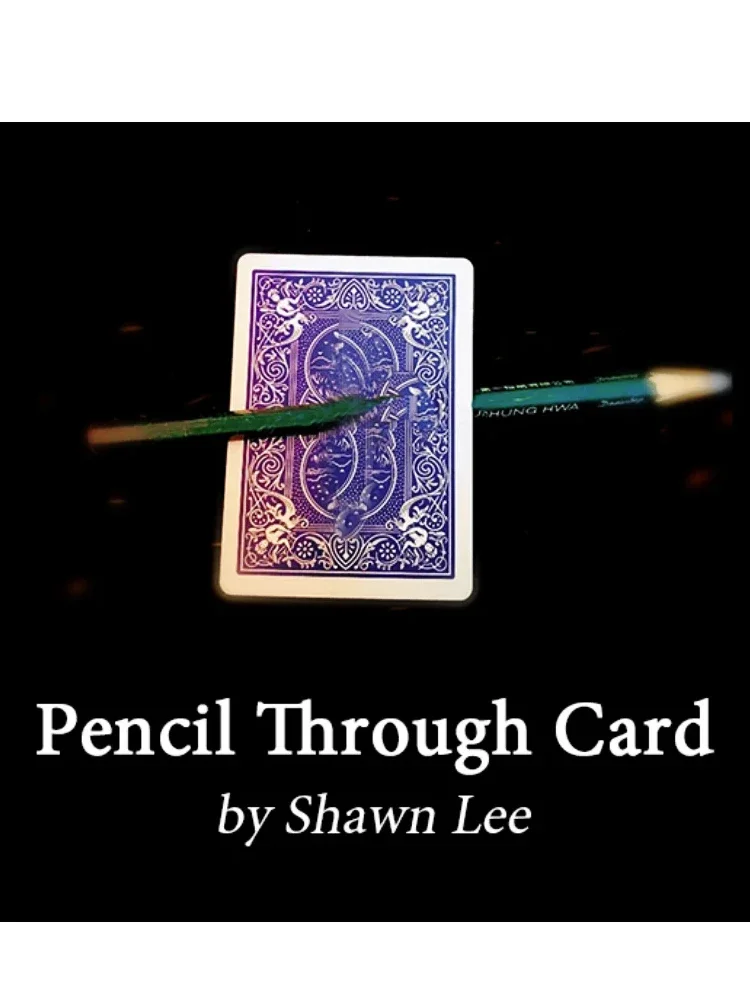 

Pencil Through Card Magic Tricks Pen Penetration Playing Card Poker Magia Close Up Street Illusions Gimmick Mentalism Puzzle Toy