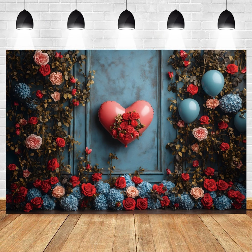 Flowers Retro European Wall Backdrop February 14 Valentine's Day Couple Art Portrait Wedding Photography Background Decoration