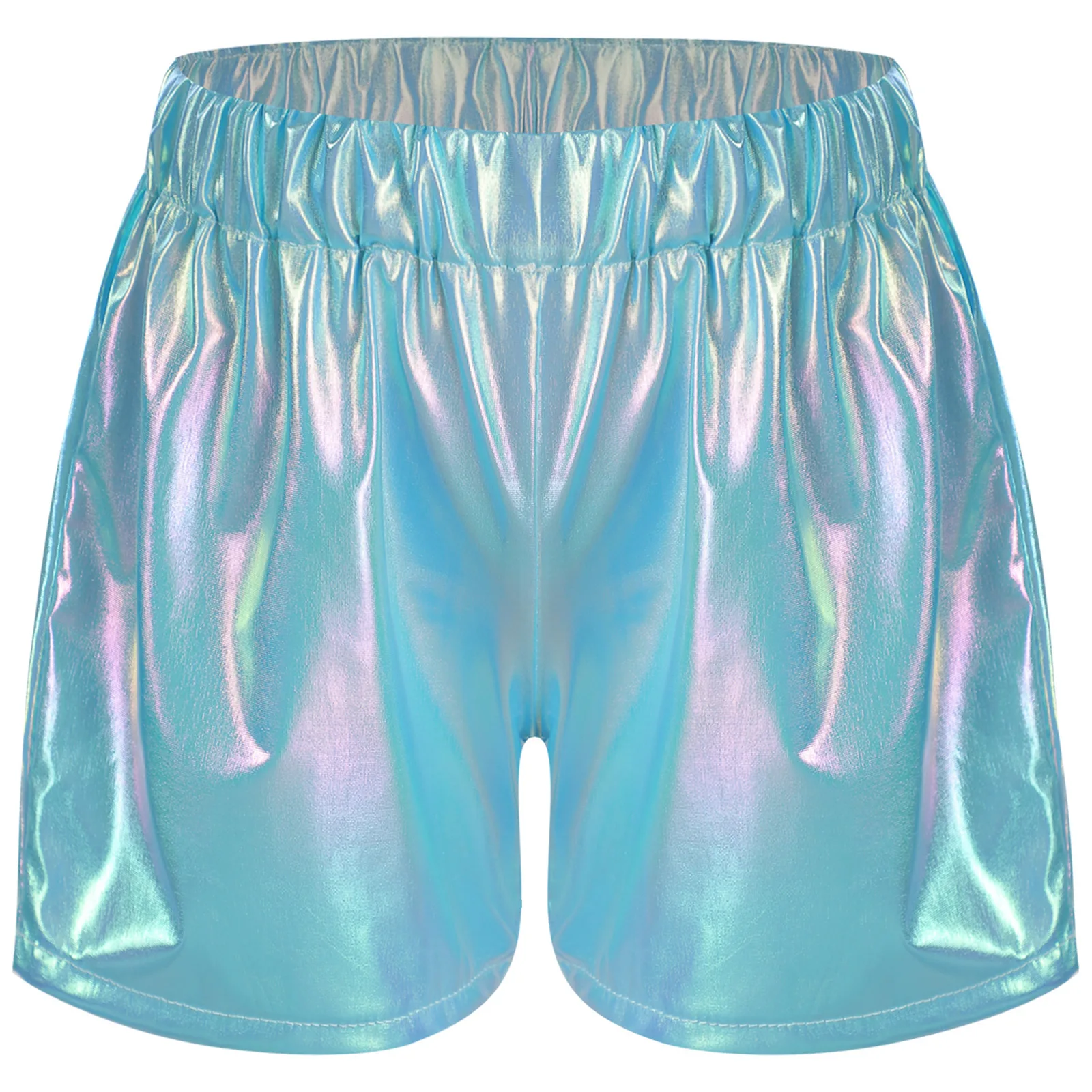 Kinder Meisjes Metallic Shorts Elastische Tailleband Sprankelende Shorts Korte Broek Streetwear Mode Kinder Shorts Jazz Dance Kostuum