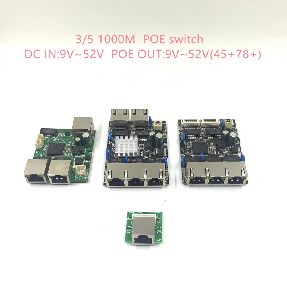 

3 poe switch 10/100/1000M 5 port gigabit Ethernet switch integrated module DC12V18V24V36V48V poe 12V24V36V48V 5 port 1000M poe