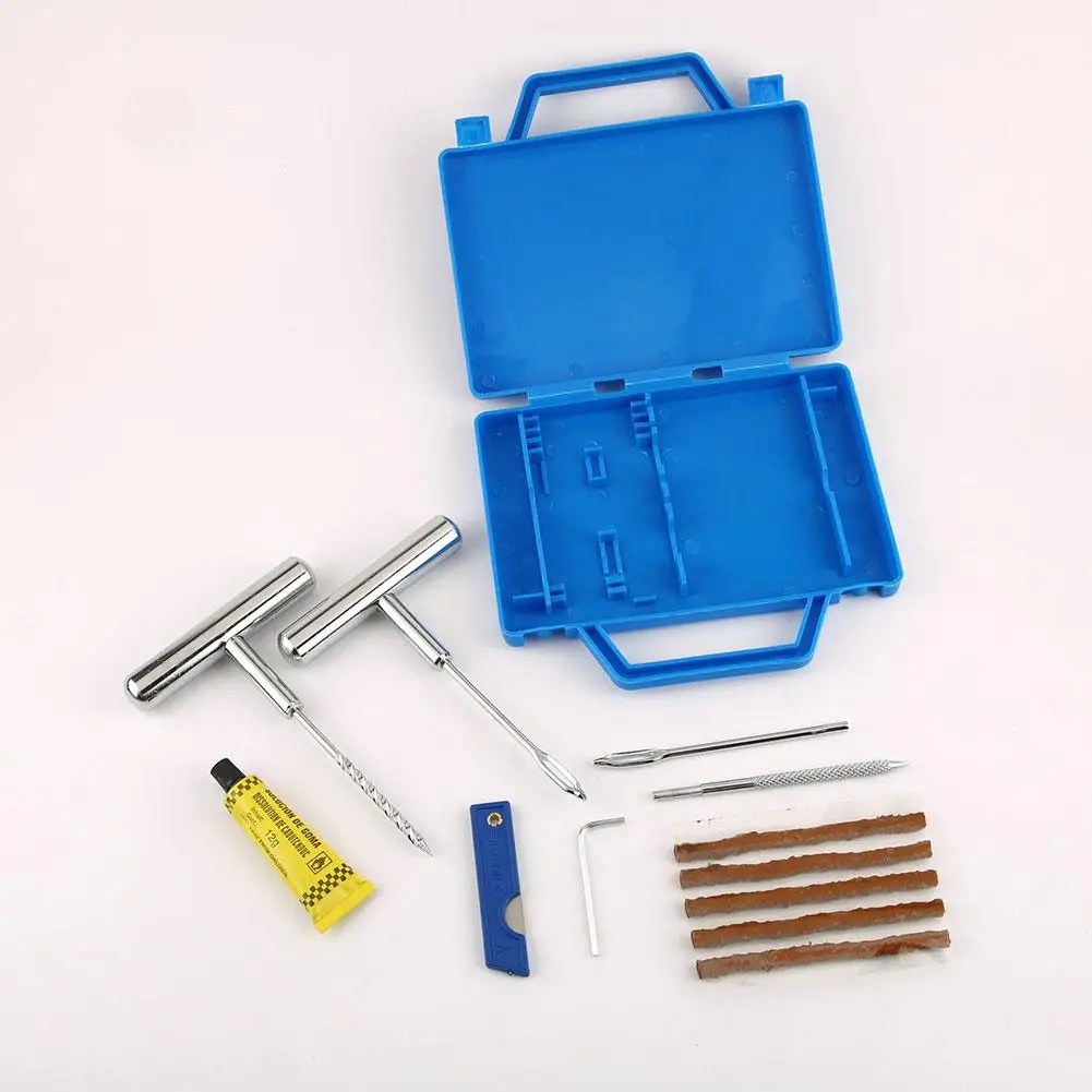 12pcs/Box Car Tire Repair Kit Puncture Emergency Repair Tools Car Motorcycle Bicycle Tyre Repairing Tool Set Rivet Tools