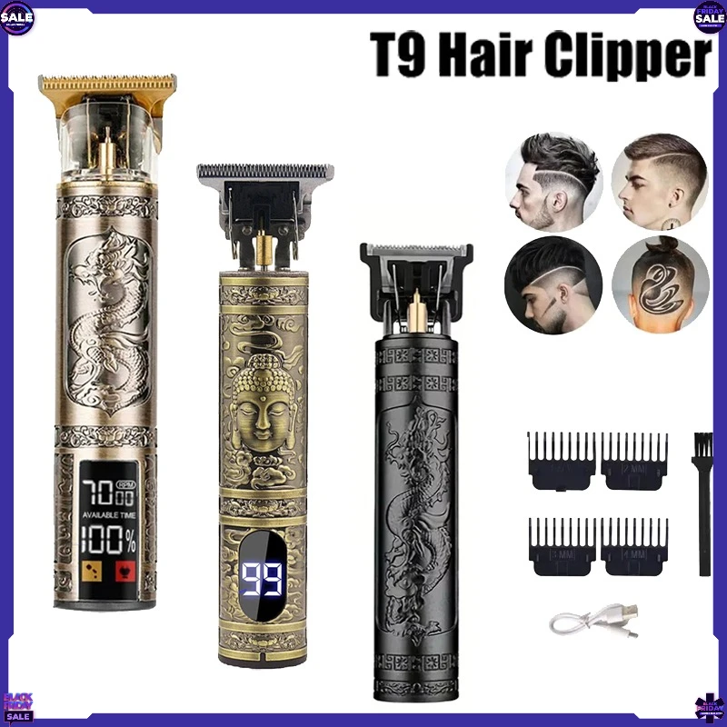 

2026 T9 Electric Hair Cutting Machine Vintage Clipper Hair Rechargeable Man Shaver Trimmer For Men Barber Professional Hot Sale