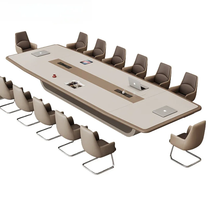 

Creative paint conference table, long table, simple modern strip table, conference room, fashionable large and medium-sized nego