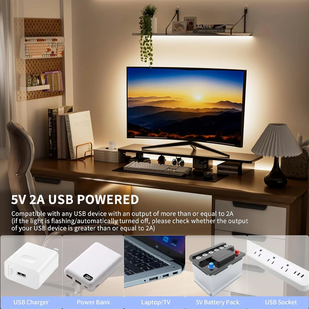 شريط COB LED مع مستشعر حركة 5 فولت USB LED ضوء 3000 كيلو أبيض دافئ 320 المصابيح/م 1-5 متر حركة عكس الضوء تنشيط مع جهاز التحكم عن بعد RF