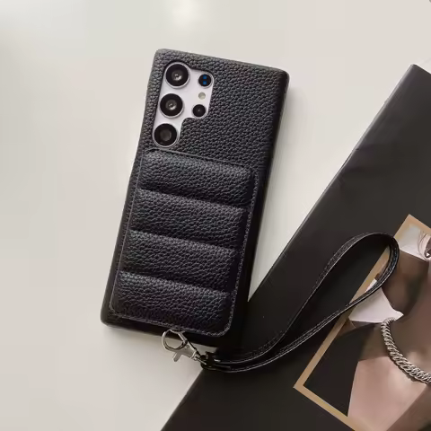 Luxury PU Leather Lanyard Wallet Case For Samsung For Galaxy S25 S24 S23 S21 S20 FE S22 Plus Note 20 Ultra A52 A53 A54