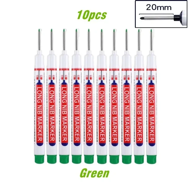 10 Teile/satz Mehrzweck 20mm Tiefe Loch Lange Spitze Kopf Marker Für Metall Perforieren Stift Wasserdicht Bad Holzbearbeitung decor Werkzeug