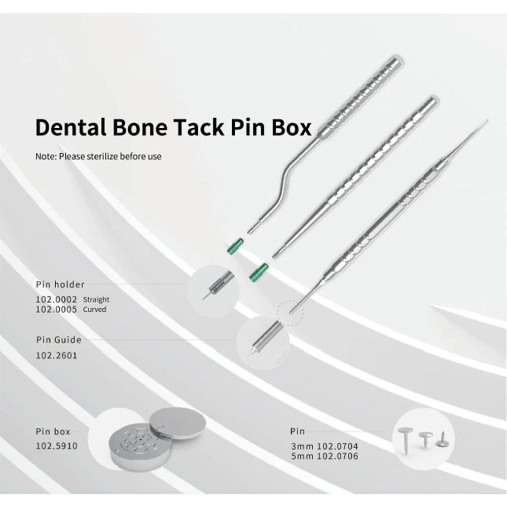 

Dental Bone Track 3mm 5mm Pins Titanium Grade 5 Straight Curved Pin Holder Guide Dental Instrument