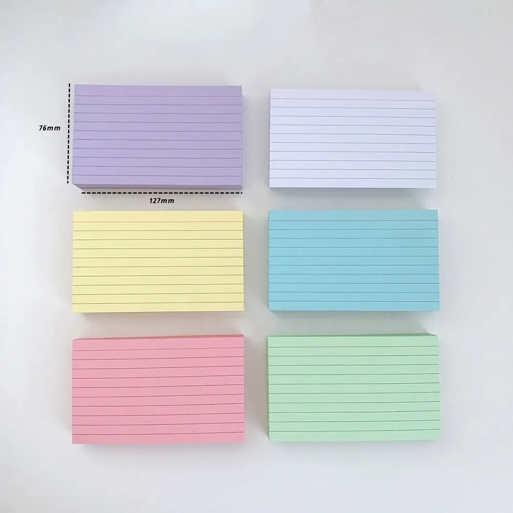 

High Quality DIY Index Cards Horizontal Line Colorful Learning Flashcards Memo Pads School Office