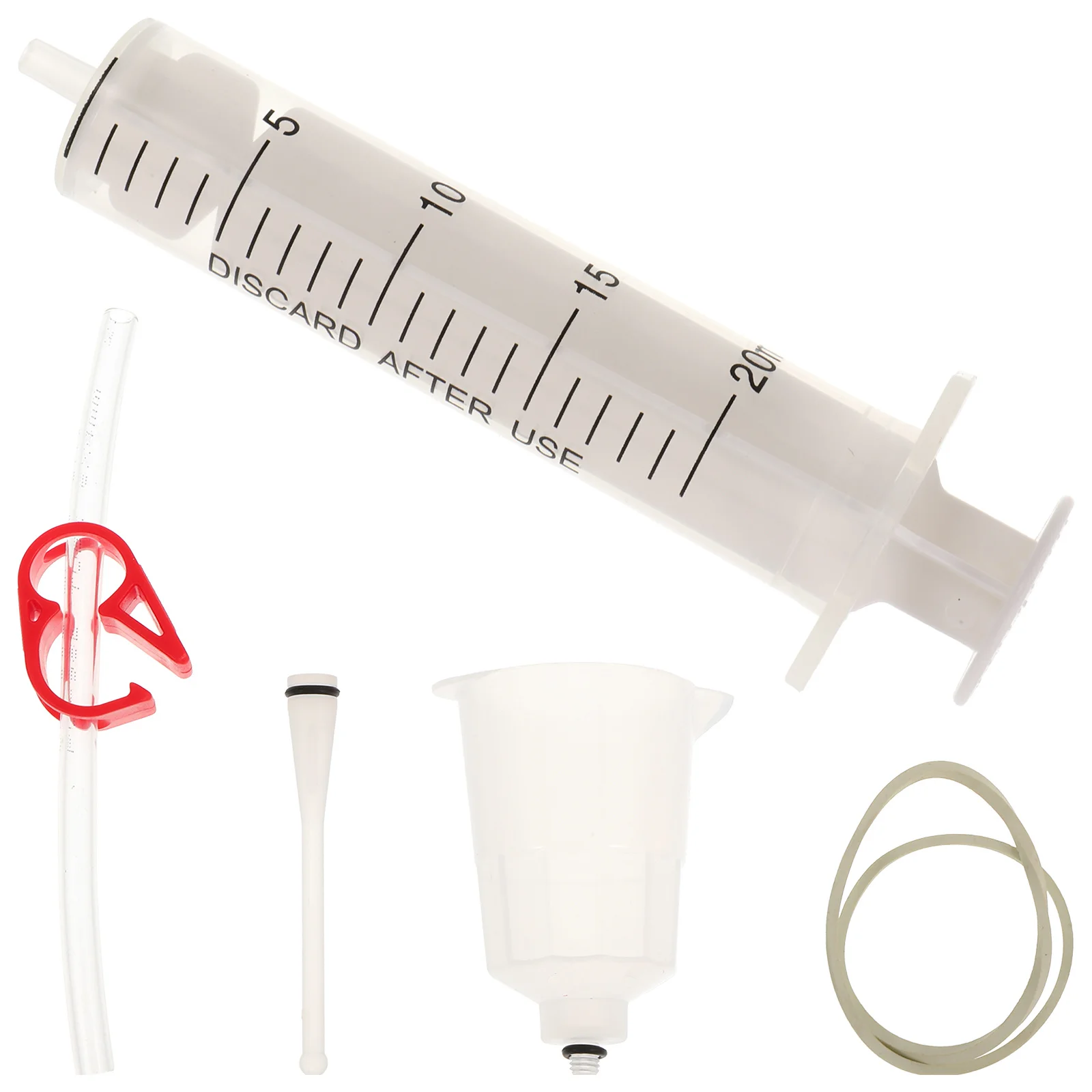 5Pcs Hydraulic Disc Brake Oil Bleed Set Includes Syringe Tube Funnels Professional Bike Brake Repair Tool Disc Filling Tool