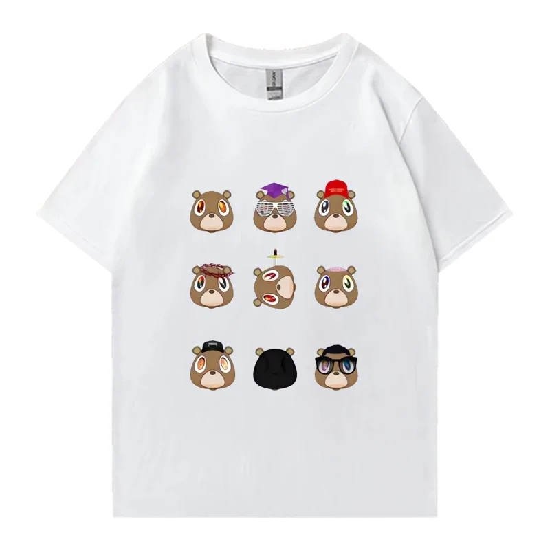 

Rapper Kanye West Hip hop music Graduation Bear Graphics T shirt 2025 Men Women funny Loose short sleeve t-shirts Unisex Tops