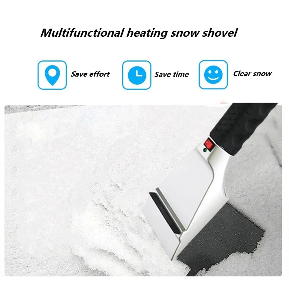 Car Ice Scraper Snow Shovel Windshield Ice Glass Scraper Brush For Car 12V Electric Heated Windshield Glass Defrost Clean Tools