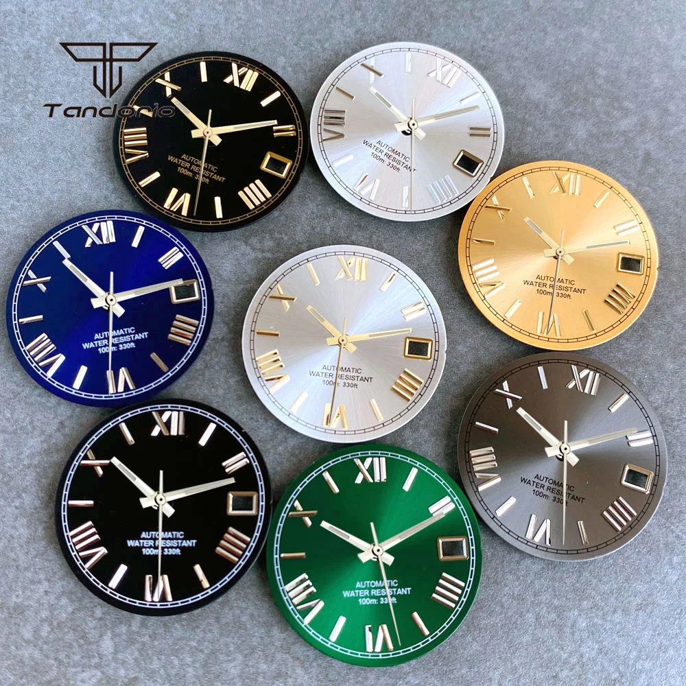 

Multicolor 29mm Automatic Watch Dial Face Roman Marks Sunburst Date Window Hands Set Fit NH35 Movt Wristwatch Mod Accessory Part