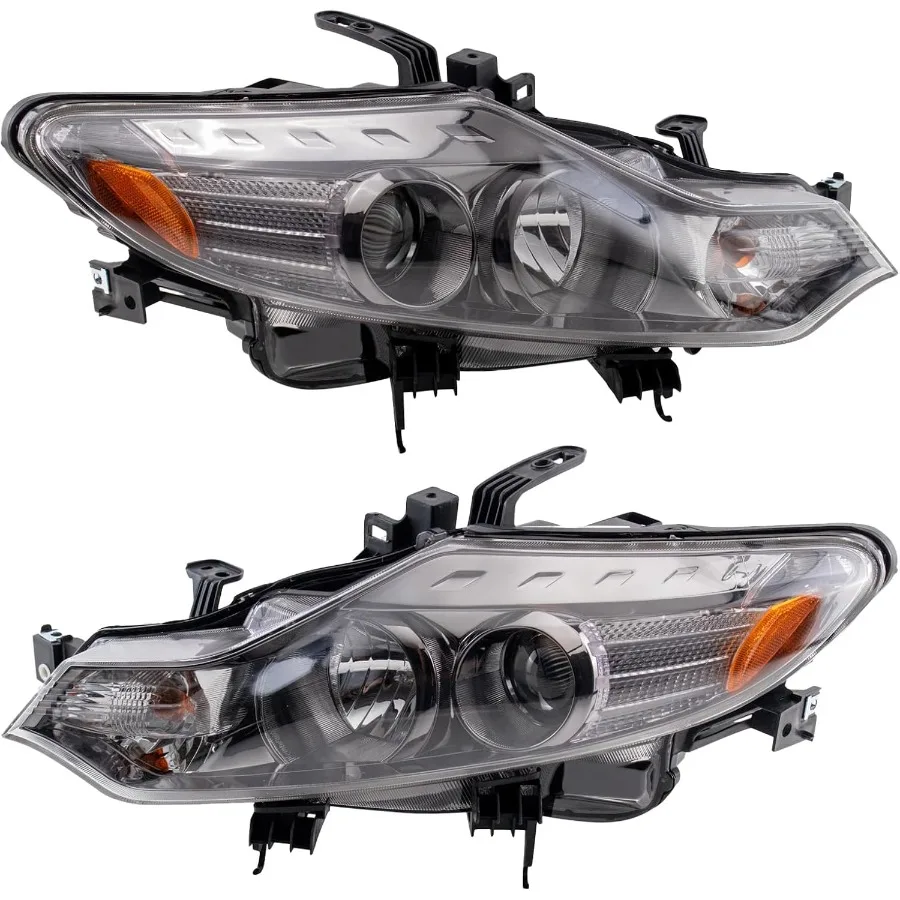 2 Piece Headlight Assembly Halogen Set for Driver and Passenger Side Compatible with Nissan Murano 20092014 Ideal for Night Dri