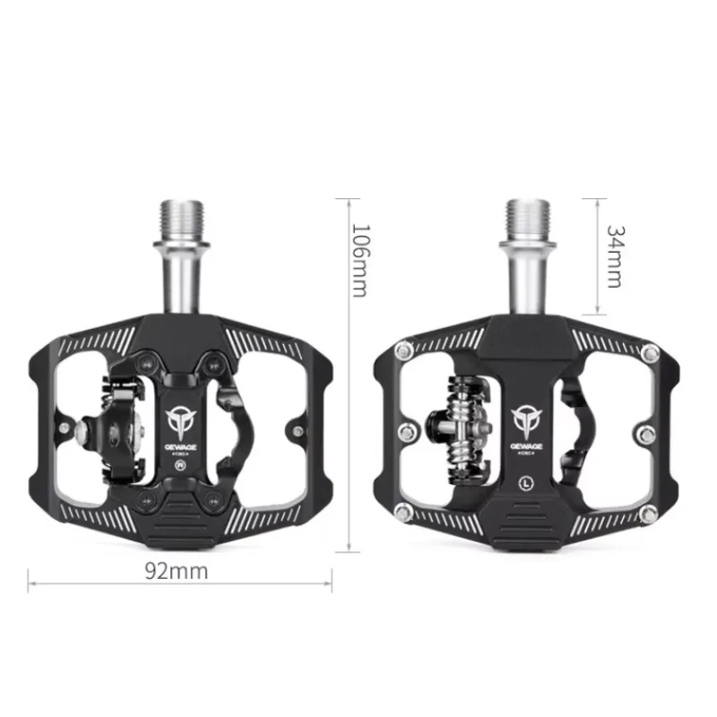 Road Bike Pedal Self-Locking for SPD Mountain Bicycle Pedals with Sealed Bearing and Cleats Dual Purpose 9/16"