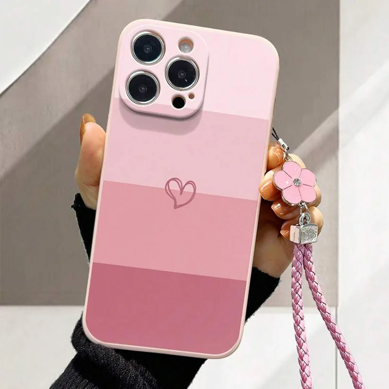 Colorful Love Heart Soft Silicone Phone Case for iPhone 16 15 14 12 11 Pro Max 13 Mini XR XS X 7 8 Plus Shockproof Bumper Cover