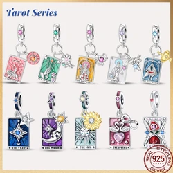New 925 Sterling Silver Magic Tarot Series Green Zircon Tree of Life Charms Bead Fit Pan Bracelets DIY Madam Jewelry Gift