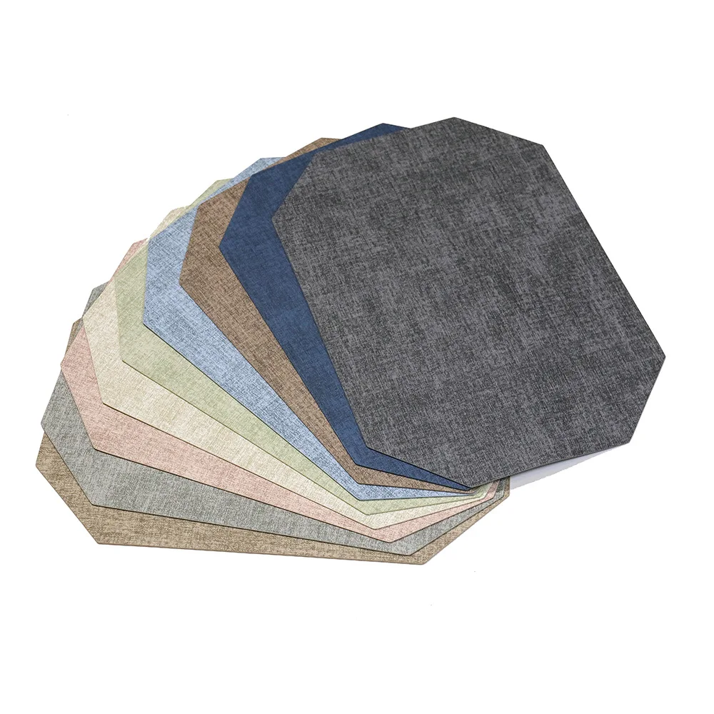 Fabric Texture PU Leather Placemat Heat-Resistant Table Mats Waterproof Oilproof Non-Slip Dining Mats Home Western Restaurants