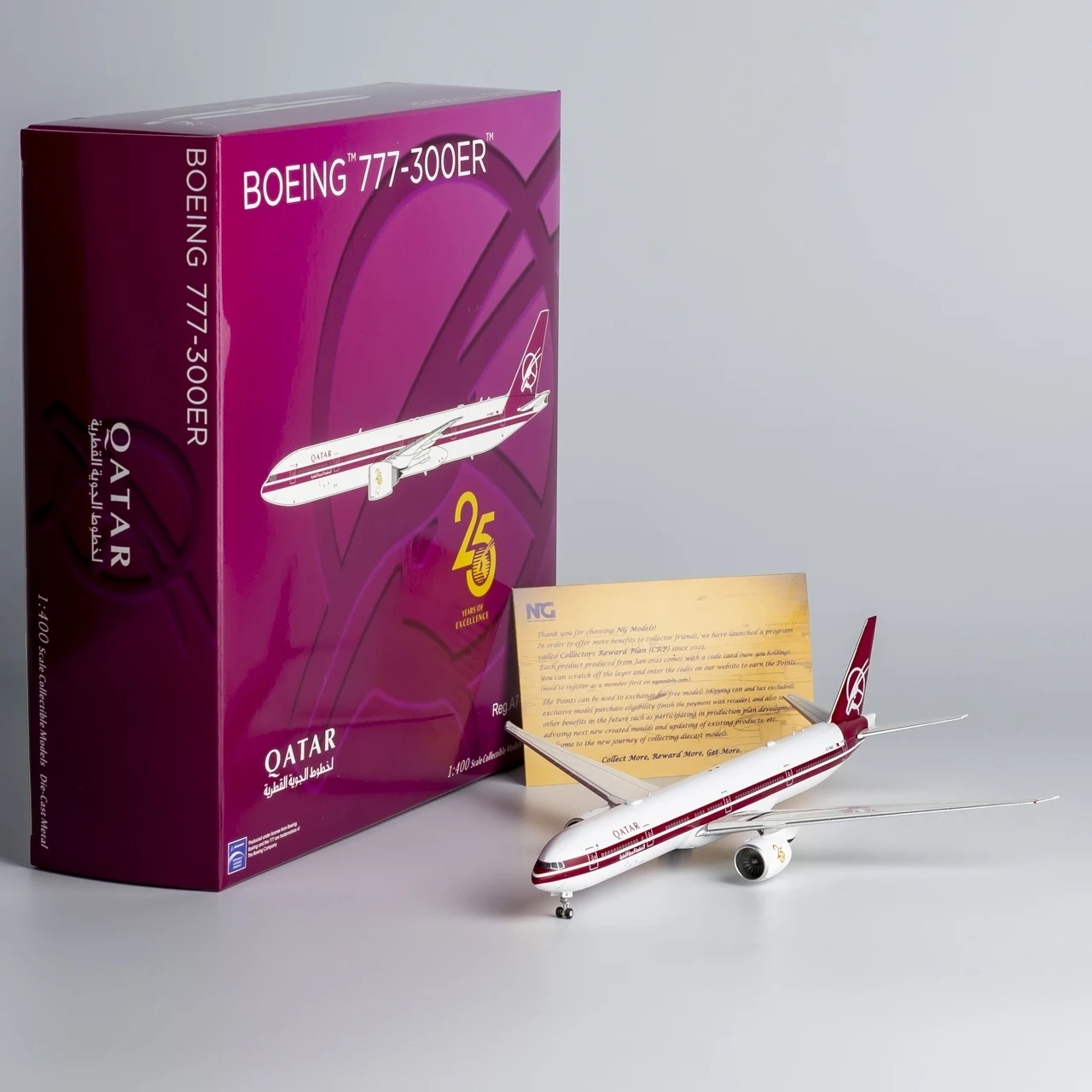 QTR022 Alloy Collectible Plane Gift NG Model 1:400 Qatar Airways Boeing B777-300ER Diecast Aircraft Jet Model A7-BAC