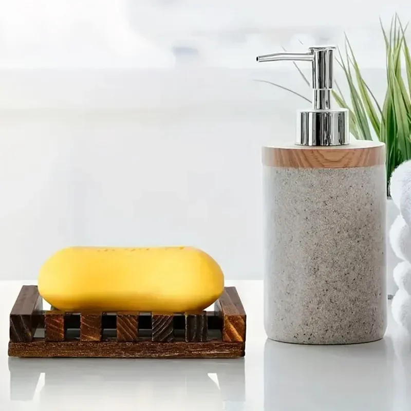 Wooden Natural Bamboo Soap Dishes Tray Holder Draining Box Storage Soap Rack Portable Shower Bathroom Soap Dish Storage Tray view 6
