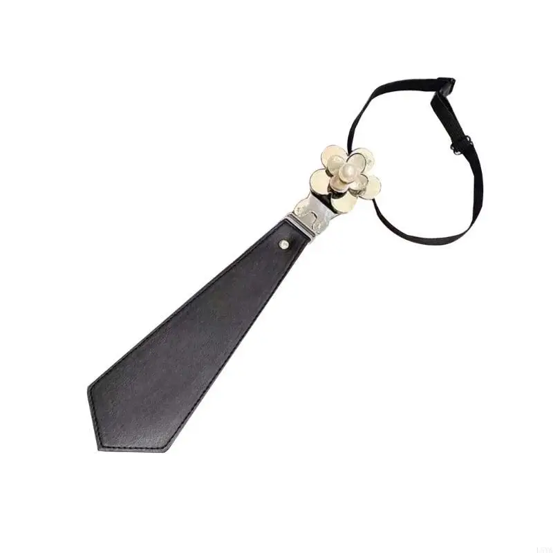 

L5YA Uniform Black Ties for Senior High School Girl Uniform Pre-tied Preepy Look Adjustable Neck Ties with Bowknot