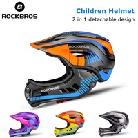 ROCKBROS Kid Helmet Full Face Off-road MTB Bike Cycling Helmet For Girl Boy Children Scooter Bicycle Motorcycle Rider Safety Hat