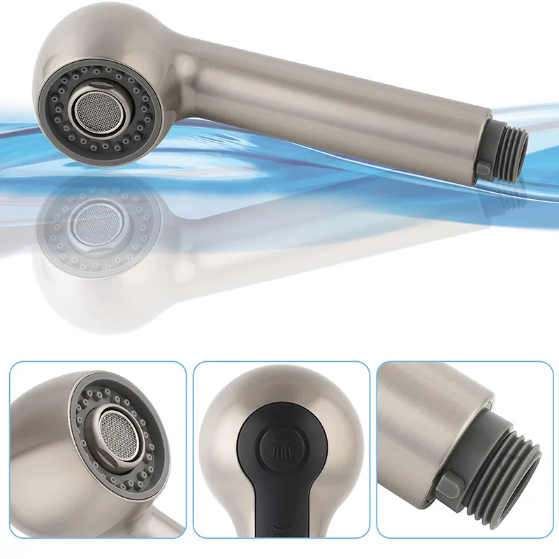 Kitchen Sink Pull Out Faucet Sprayer Head Brushed Kitchen Faucet Head Replacement 2 Function Kitchen Sink Faucet Spray Nozzle