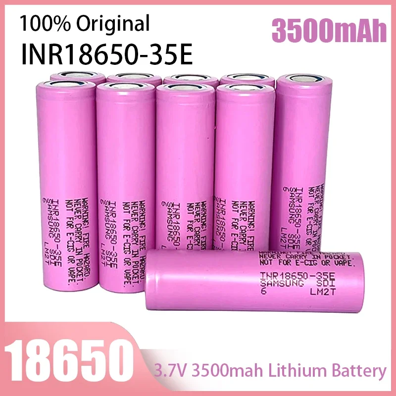 18650 lithium Ion battery 3.7V 3500mAh 25A Discharge INR18650 35E Rechargable Batteries Li-Ion cells for Screwdriver Flashlight