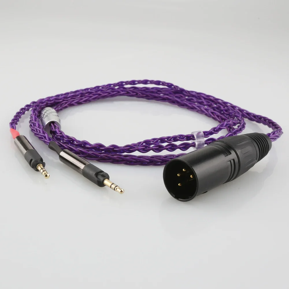 Audiocrast P819AG XLR 4POLES мужской 8-ядерный прозрачный посеребренный плетеный кабель для наушников для ATH-R70X