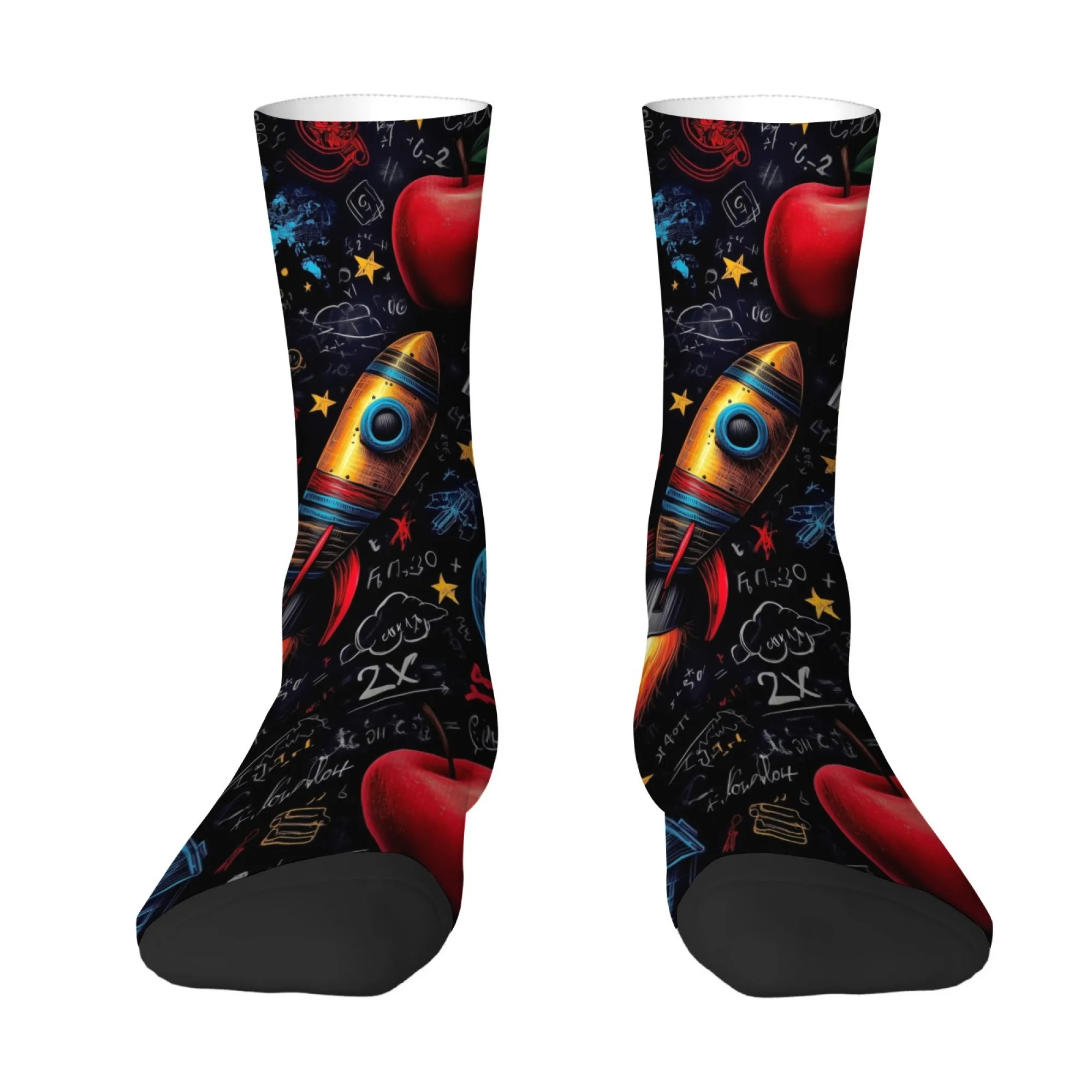 Rocket Apple Formula Socks Smooth Reinforced Toe No-pilling Men's Socks Commuter Walk Music Festival Retro Trend Holiday Gifts