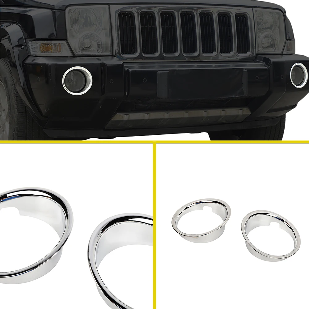 الجبهة الضباب الخفيف غطاء الكسوة ل جيب قائد 2006-2010 سيارة ديكور الإضاءة حلقة تصفيف السيارة القوالب الخارجية اكسسوارات ABS
