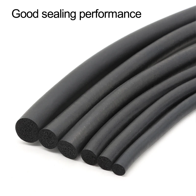 2/5/10m EPDM Foamed Sealing Strip Black 2/3/4/5/6/7/8/9/10/12/14/16/18/20mm Rubber Foam Sponge Door Seams Window Seal Gaskets