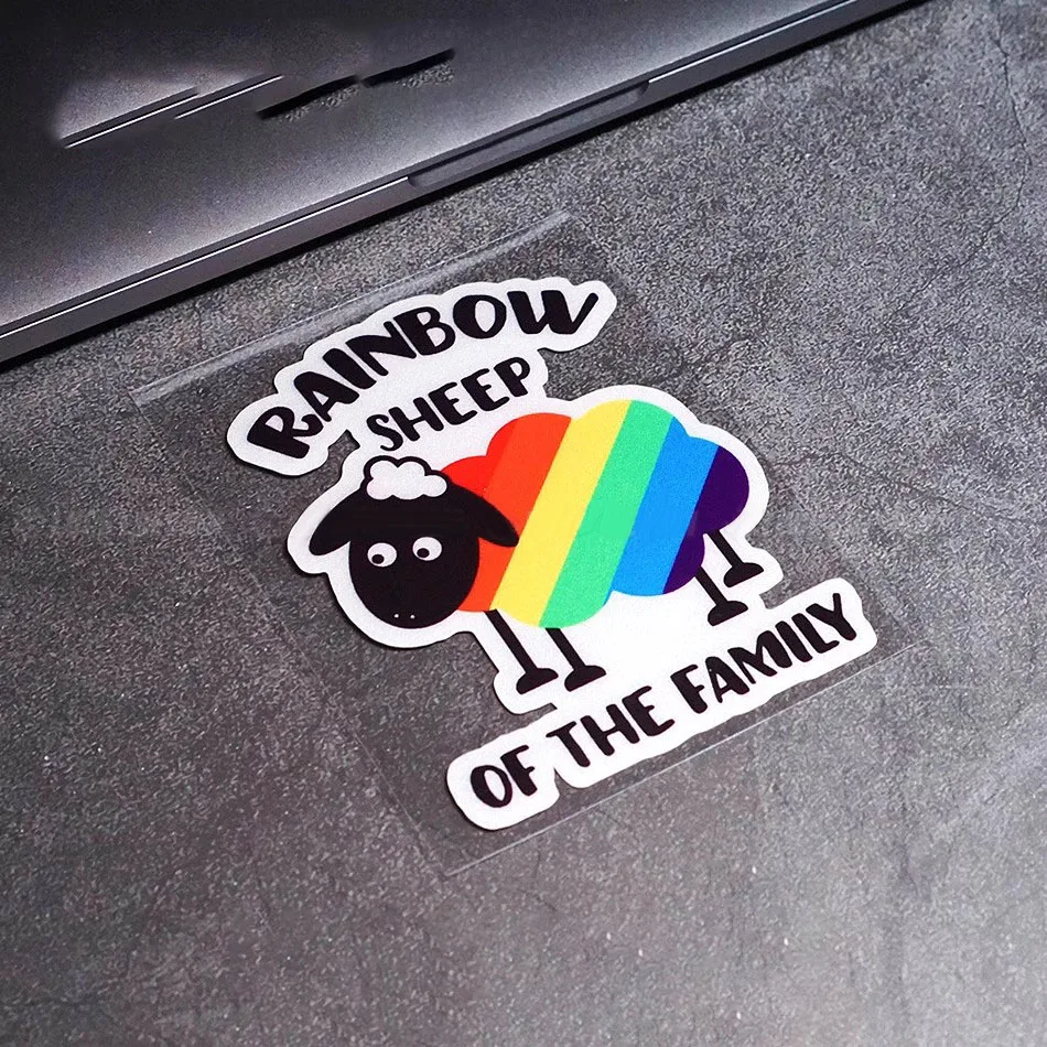 Rainbow sheep of the family Sticker Car Vinyl Tape for Motorbike Case Truck Auto Electric Triangle Window Decoration Decals