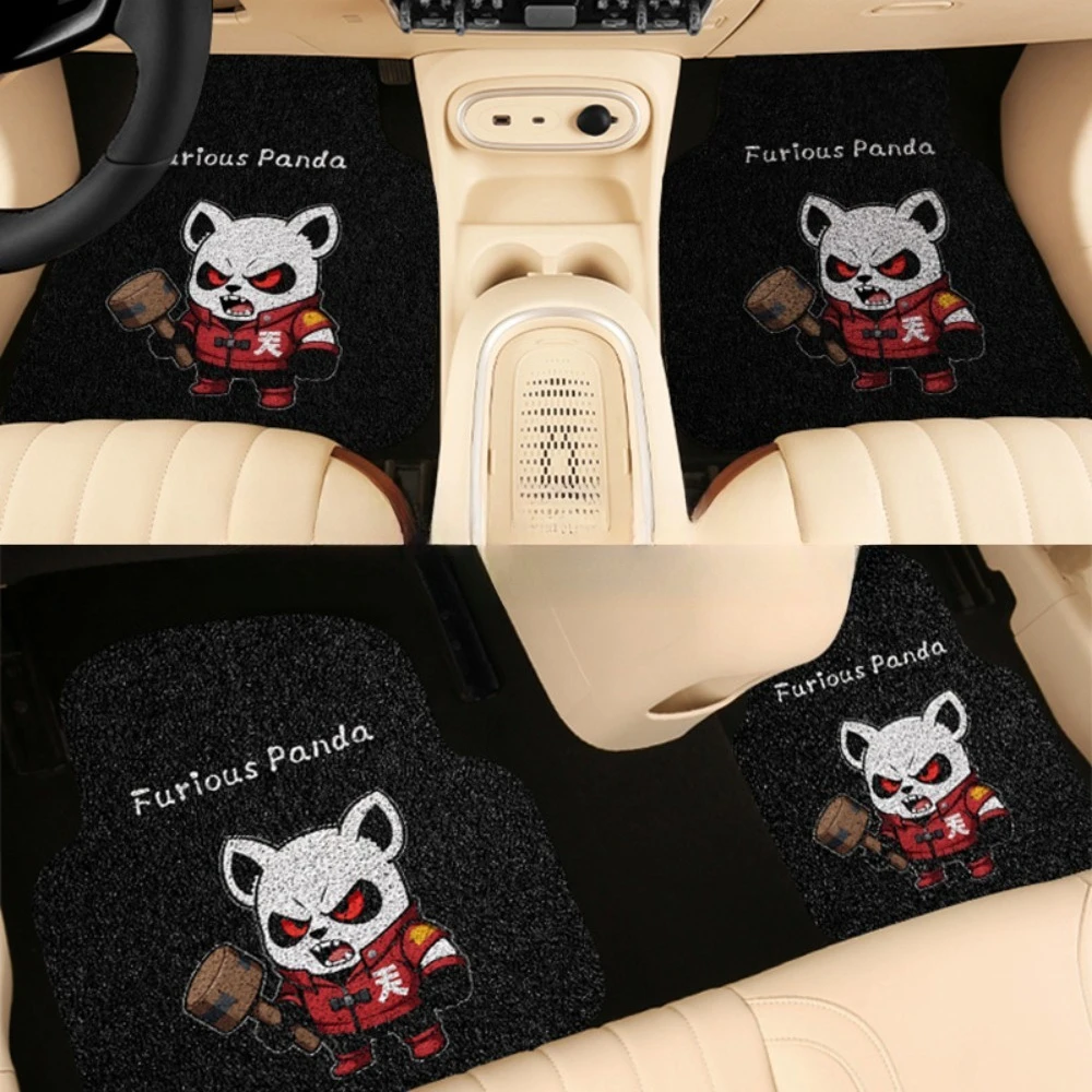 

Angry Panda Car Coil Mats Stylish Trimmable Non Slip All Weather Wear Resistant Car Accessory