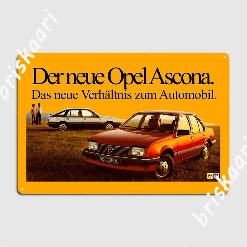 Opel Ascona Poster Metal Plaque Cinema Kitchen Decoration Wall Decor Club Bar Tin Sign Poster