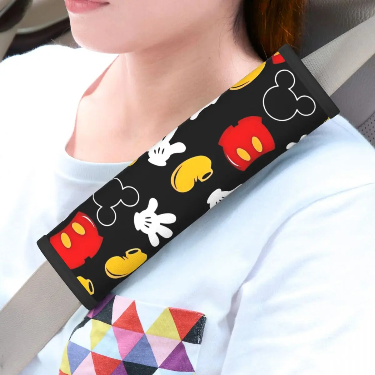 2-pack Mickey Mouse cartoon autogordelpads Comfort Strap Covers Automotive veiligheidsgordel kussenhoes