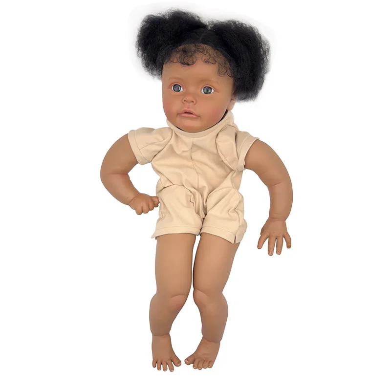 24inch African American Suesue Lifelike Unfinished Reborn Doll kit painted Doll kit Doll parts