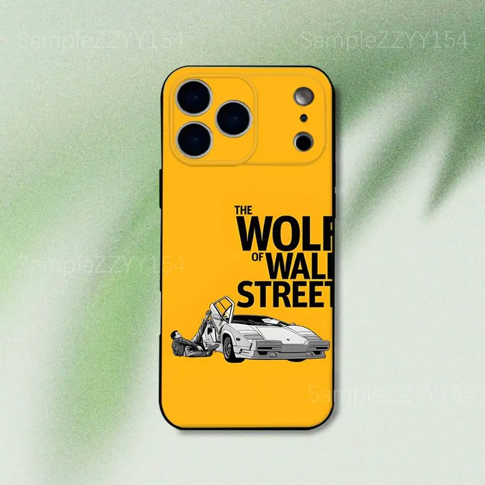 حافظة هاتف W-Wolf Of Wall Street لهاتف iPhone 17,16,15,14,13,12,Pro,Max,Plus,E,SE4,Air,Mini Black Soft Funda