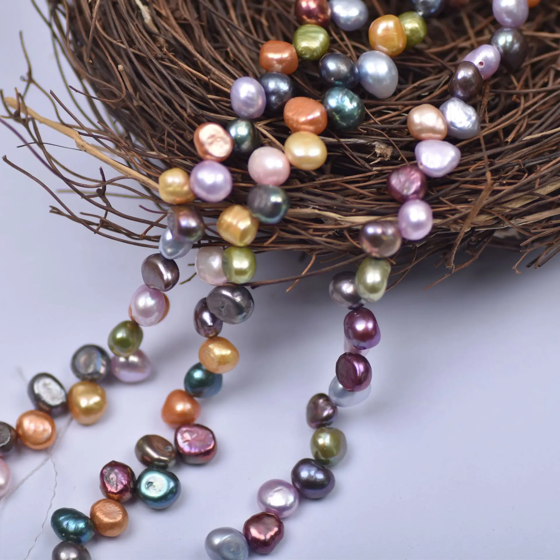 

Natural Freshwater Pearl Loose Beads multi-colored 7-8mm for Jewelry Making DIY Necklace Earrings Bracelet Accessor 38-40cm''