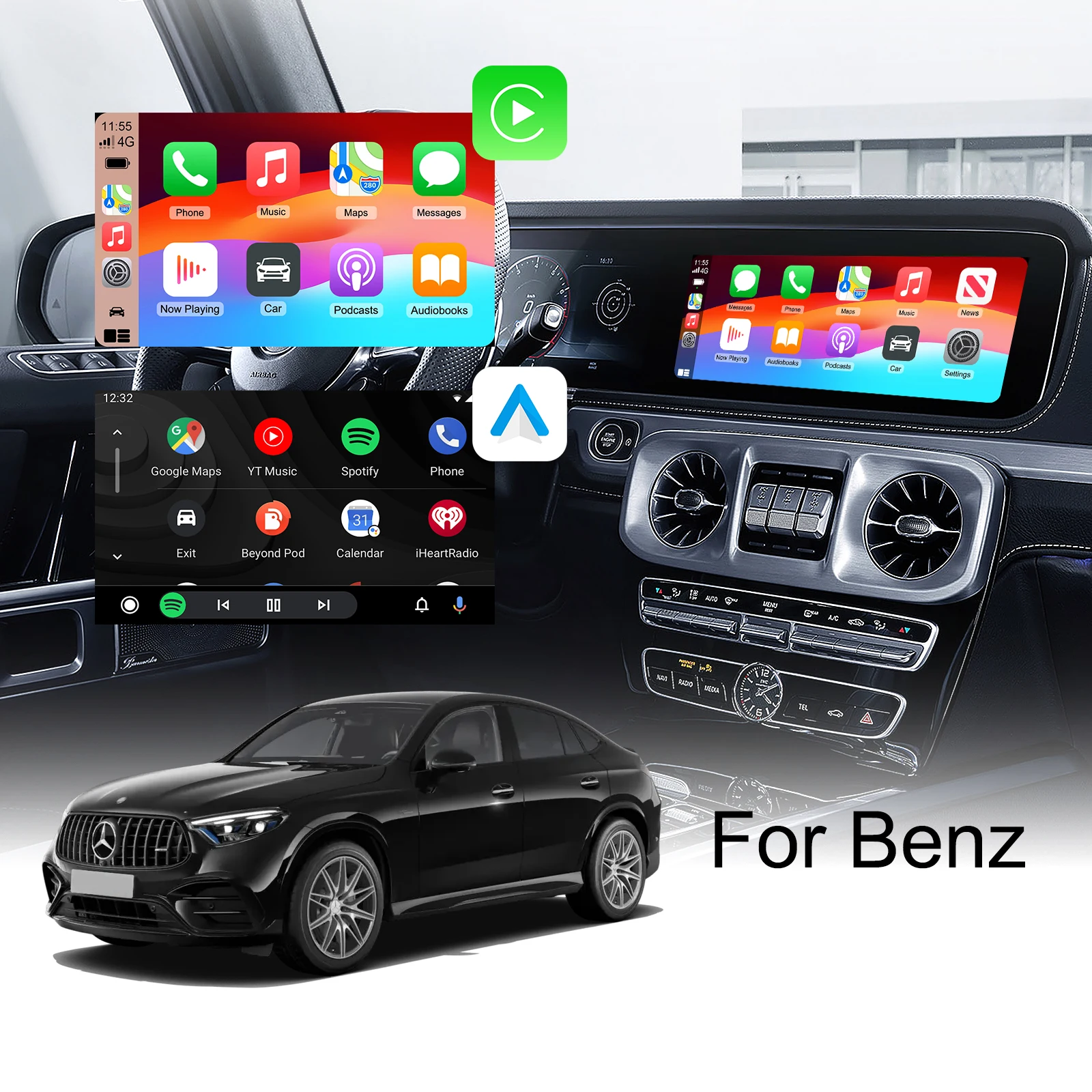 Ezonetronics Wireless CarPlay Android Auto Retrofit Kit Decoder Box CarPlay Interface for Mercedes Benz NTG6.0 MBUX System 2019+