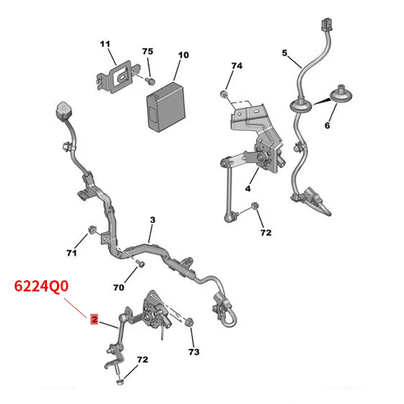 6224N5 6224Q0 Suitable for Peugeot 4007 4008 for Citroen C4 AIRCROSS HEADLIGHT ADJUSTMENT SENSOR BODY HEIGHT SENSOR 6224N6