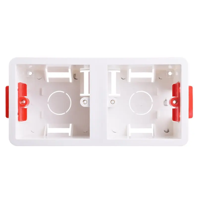 RMWIN-For Wall Installation Mount Drywall Back Box-2Pcs UK Standard 2X4/2X5cm Concealed Socket& Switch Junction Box