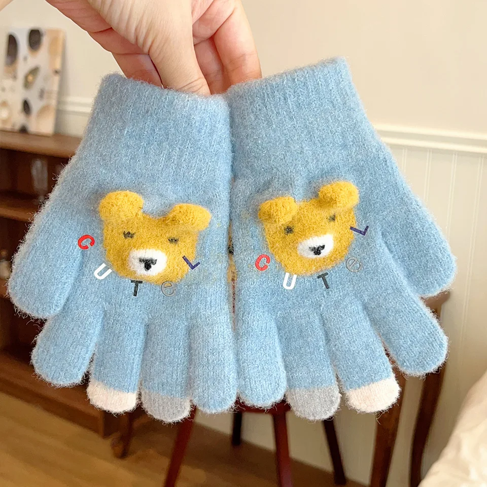 قفازات كرتونية للطقس البارد للأطفال - قفازات مبطنة بالصوف على شكل ديناصور وحيد القرن الممتعة للفتيات والأولاد ناعمة مضادة للانزلاق للاستخدام اليومي #4