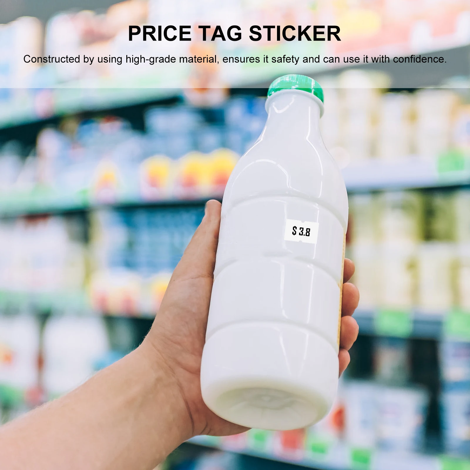 

10 Rolls Price Tag Paper Machine Label White Sticker Detachable High Grade Material Pricing Product Identification Home Office