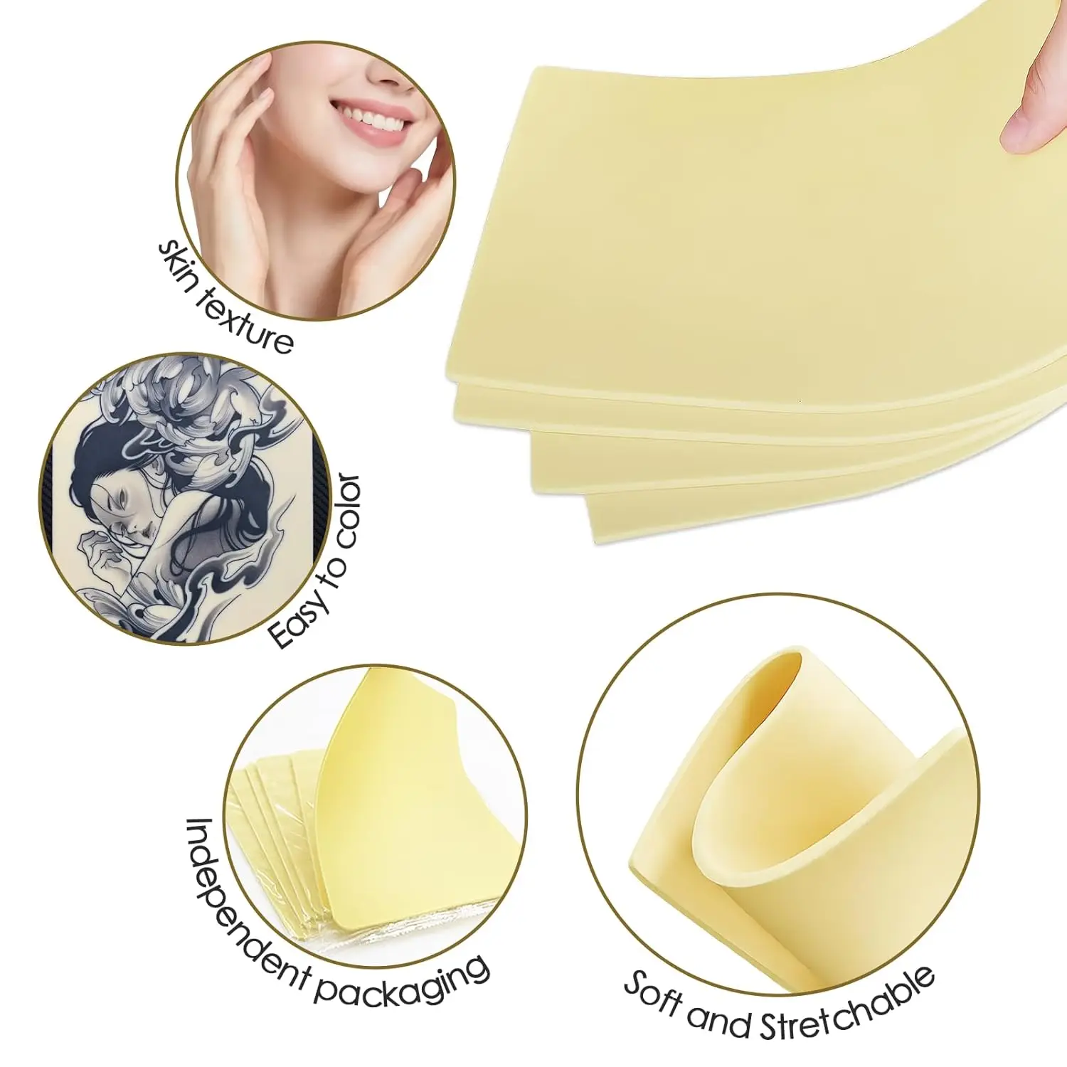 Large size Permanent Makeup Tattoo Practice Skin Double Sides Big Size Fake Skin 3MM Thick Silicone Tattoo Accessory Eyebrow