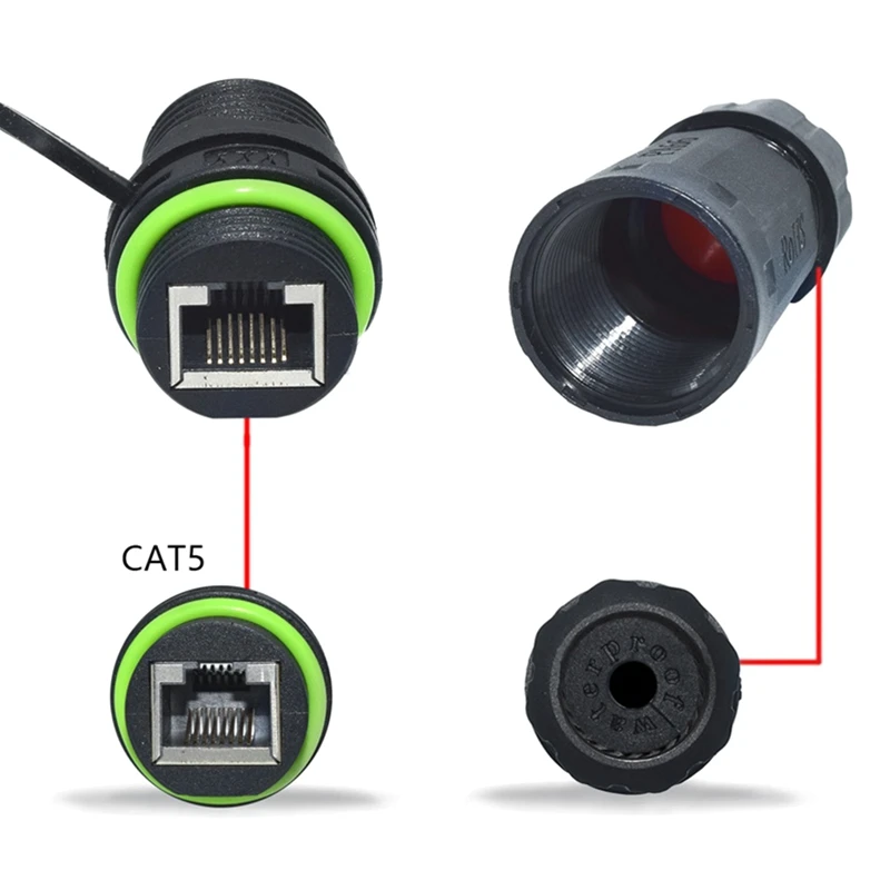 YXY-RJ45 Docking Connector, Ethernet Network Panel Mount, impermeável cabeçalho IP68, banda larga ao ar livre, extensor de cabo, durável, RJ45