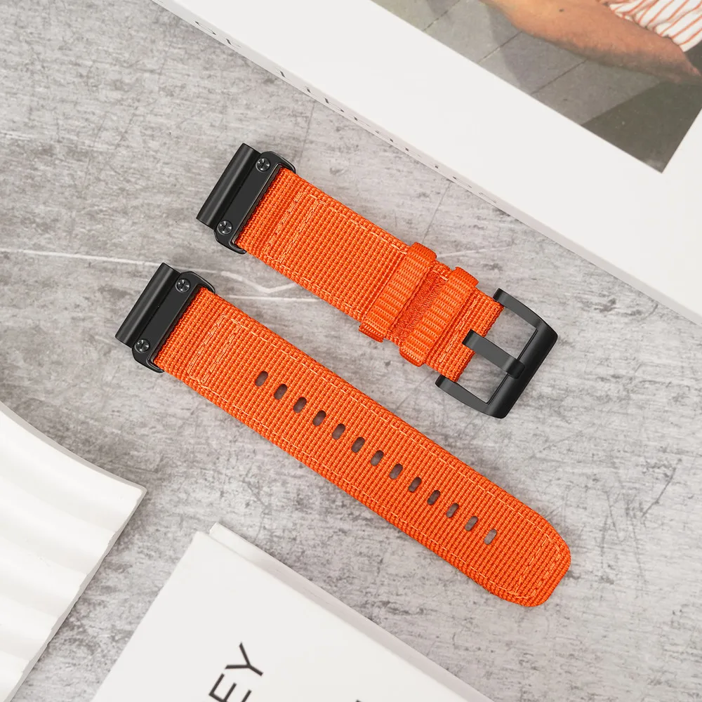 

Холщовый ремешок 20 мм, 22 мм, 26 мм для умных часов Garmin Fenix 5S 6S 7S 7 6 5, нейлоновый спортивный быстросъемный ремешок, дышащий сменный wr