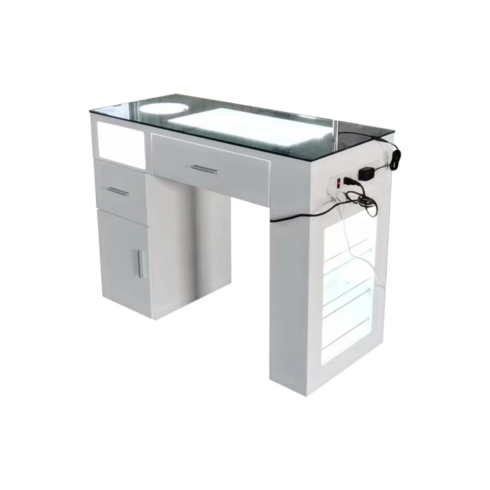 

Nail Salon Furniture Manicure Table with Multi-functional Nail Table with Drawer White Custom Made Desk